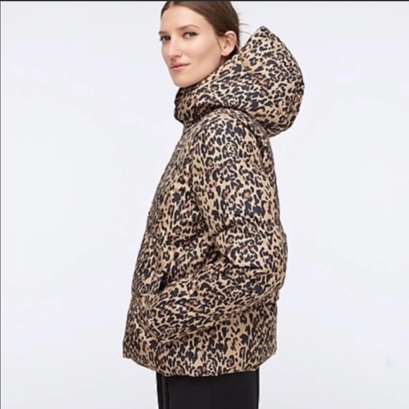 J Crew leopard puffer jacket - small - Picture 2 of 4
